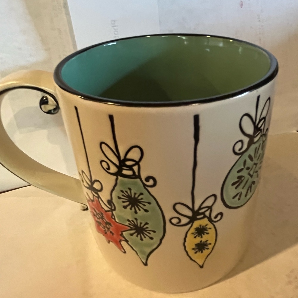 Festive Ornament Mug with Green Interior